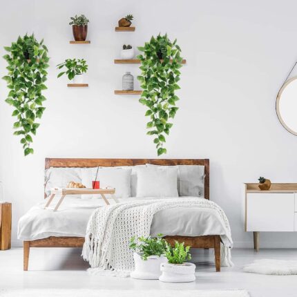 BLEUM CADE Fake Hanging Plants, 2pcs Artificial Hanging Plant