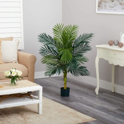 Nearly Natural 4ft Golden Cane Palm Artificial Tree